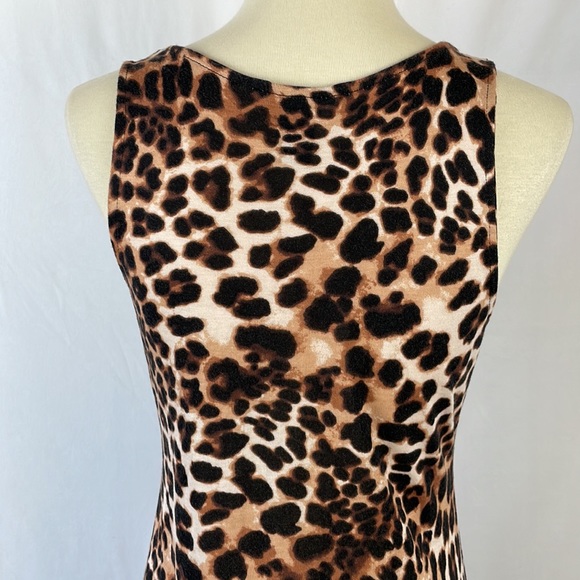 H&M Soft Brown and Cream Leopard Print Tank Bodycon Maxi Dress - Size XS - Picture 7 of 12